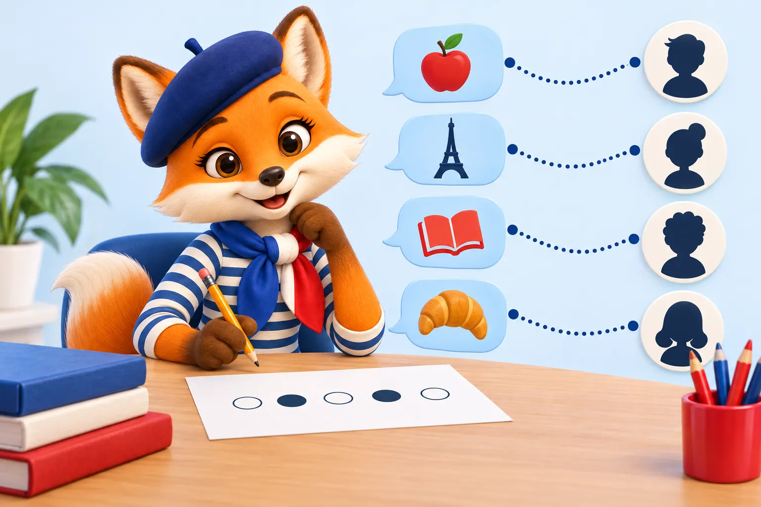 DELF B2 reading practice: the fox matches opinions to the people who wrote them